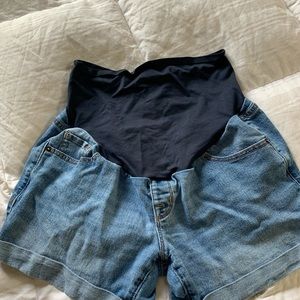 Full Panel Maternity Jean Shorts
